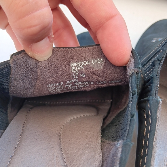 Black leather suede studded heeled mules/clogs Size 7 Wide - Picture 11 of 11